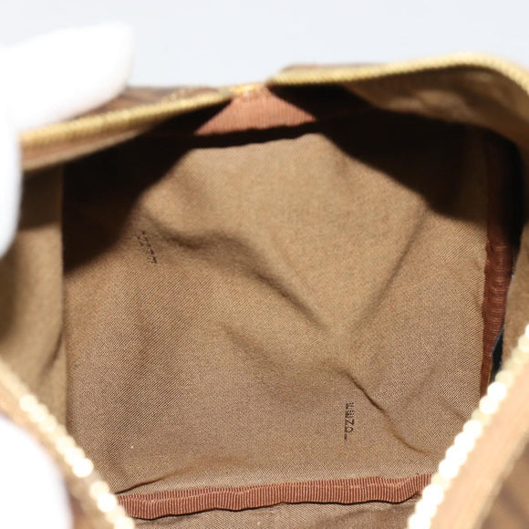 FENDI Zucchino Canvas Boston Bag Beige Gold Auth 183766A