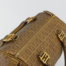 FENDI Zucchino Canvas Boston Bag Beige Gold Auth 183766A-6