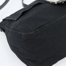 FENDI Mamma Baguette Shoulder Bag Cotton Jersey Black Silver Auth 183767-14