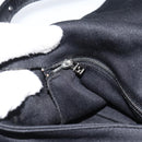 FENDI Mamma Baguette Shoulder Bag Cotton Jersey Black Silver Auth 183767-20