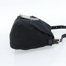 FENDI Mamma Baguette Shoulder Bag Cotton Jersey Black Silver Auth 183767-4