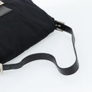 FENDI Mamma Baguette Shoulder Bag Cotton Jersey Black Silver Auth 183767-7