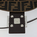 FENDI Zucca Canvas Mamma Baguette Shoulder Bag Black Brown Silver Auth 183768SAV-20
