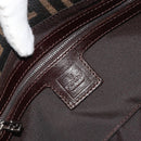 FENDI Zucca Canvas Mamma Baguette Shoulder Bag Black Brown Silver Auth 183768SAV-21
