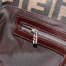 FENDI Zucca Canvas Mamma Baguette Shoulder Bag Black Brown Silver Auth 183768SAV-24