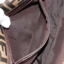 FENDI Zucca Canvas Mamma Baguette Shoulder Bag Black Brown Silver Auth 183768SAV-25