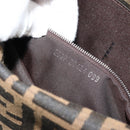 FENDI Zucca Canvas Mamma Baguette Shoulder Bag Black Brown Silver Auth 183768SAV-11