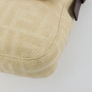FENDI Zucca Canvas Mamma Baguette Schoudertas Beige Zilver Auth 183769SAV-10