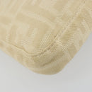 FENDI Zucca Canvas Mamma Baguette Schoudertas Beige Zilver Auth 183769SAV-13