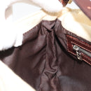 FENDI Zucca Canvas Mamma Baguette Shoulder Bag Beige Silver Auth 183769SAV-23