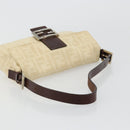 FENDI Zucca Canvas Mamma Baguette Schoudertas Beige Zilver Auth 183769SAV-7