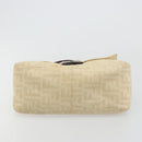 FENDI Zucca Canvas Mamma Baguette Shoulder Bag Beige Silver Auth 183770V-5