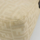 FENDI Zucca Canvas Mamma Baguette Shoulder Bag Beige Silver Auth 183770V-17