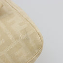 FENDI Zucca Canvas Mamma Baguette Shoulder Bag Beige Silver Auth 183770V-10