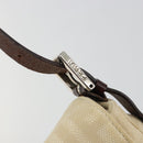 FENDI Zucca Canvas Mamma Baguette Shoulder Bag Beige Silver Auth 183770V-20