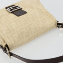 FENDI Zucca Canvas Mamma Baguette Shoulder Bag Beige Silver Auth 183770V-6