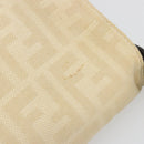 FENDI Zucca Canvas Mamma Baguette Shoulder Bag Beige Silver Auth 183770V-7