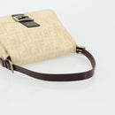 FENDI Zucca Canvas Mamma Baguette Shoulder Bag Beige Silver Auth 183770V-8