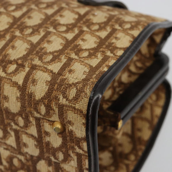 Christian Dior Trotter Canvas Hand Bag Beige Gold Auth 183778