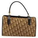 Christian Dior Trotter Canvas Hand Bag Beige Gold Auth 183778-3