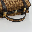 Christian Dior Trotter Canvas Hand Bag Beige Gold Auth 183778-7
