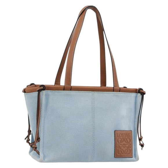 LOEWE Anagram Tote Bag Canvas Light Blue Auth 183780A