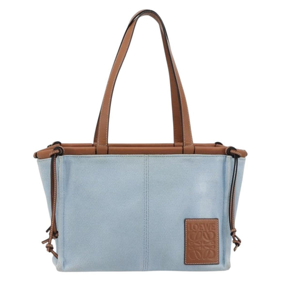 LOEWE Anagram Tote Bag Canvas Light Blue Auth 183780A