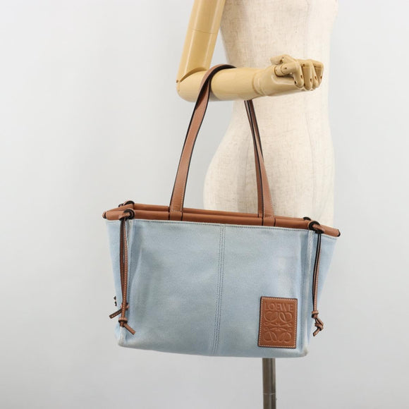 LOEWE Anagram Tote Bag Canvas Light Blue Auth 183780A