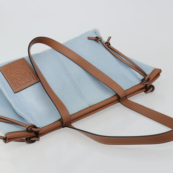 LOEWE Anagram Tote Bag Canvas Light Blue Auth 183780A