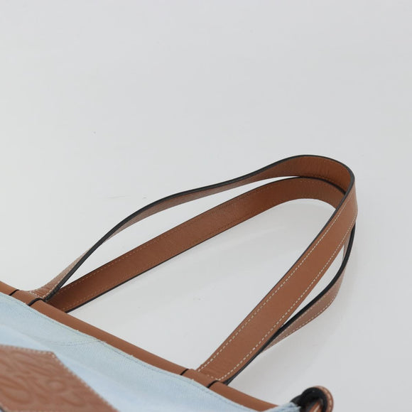 LOEWE Anagram Tote Bag Canvas Light Blue Auth 183780A