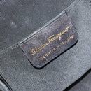 Salvatore Ferragamo Gancini Hand Bag Rattan White Gold Auth 183781A-12