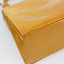 Salvatore Ferragamo Gancini Handtasche Lackleder 2-Wege Goldgelb Auth 183782-15