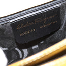 Salvatore Ferragamo Gancini Handtasche Lackleder 2-Wege Goldgelb Auth 183782-17