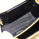 Salvatore Ferragamo Gancini Handtasche Lackleder 2-Wege Goldgelb Auth 183782-18