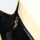 Salvatore Ferragamo Gancini Handtasche Lackleder 2-Wege Goldgelb Auth 183782-21