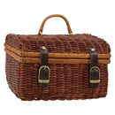 GIVENCHY Hand Bag Rattan Brown Auth 183783A-1