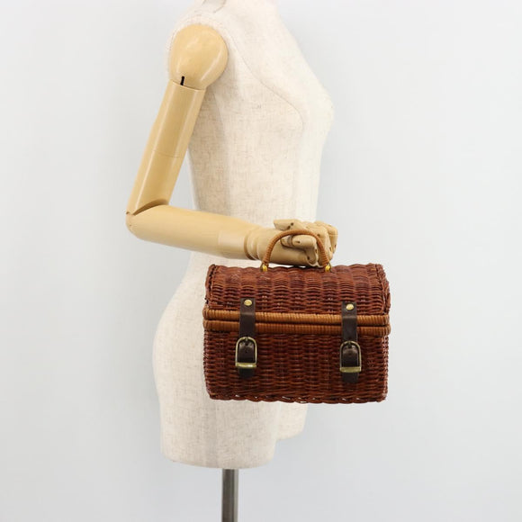 GIVENCHY Hand Bag Rattan Brown Auth 183783A