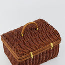 GIVENCHY Hand Bag Rattan Brown Auth 183783A-6