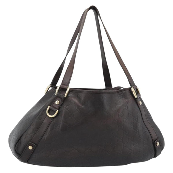 GUCCI GG Canvas Guccissima Abbey Tragetasche Leder Braun Gold 239735 Auth 183789