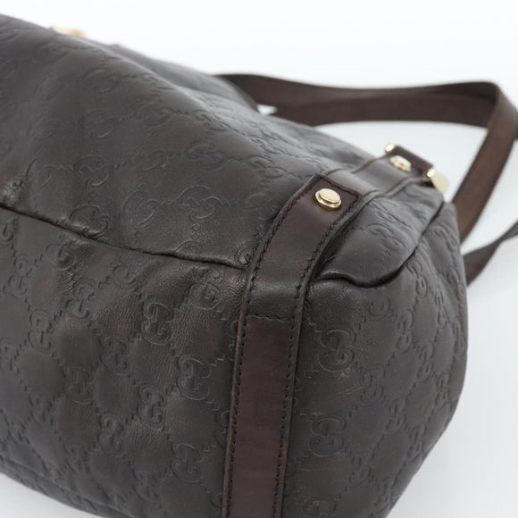 GUCCI GG Canvas Guccissima Abbey Tragetasche Leder Braun Gold 239735 Auth 183789