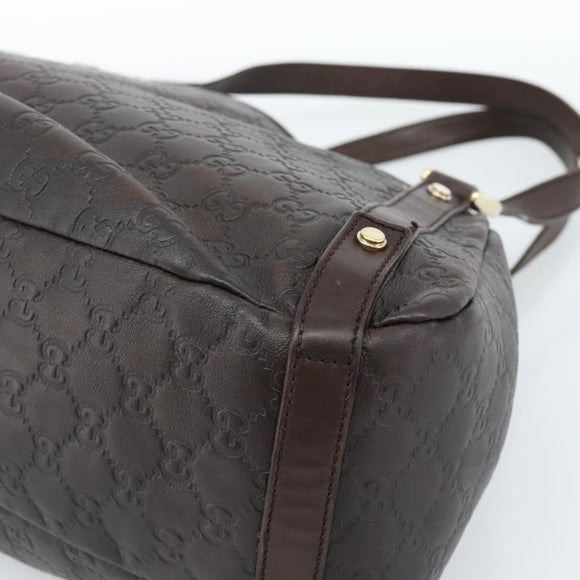 GUCCI GG Canvas Guccissima Abbey Tragetasche Leder Braun Gold 239735 Auth 183789