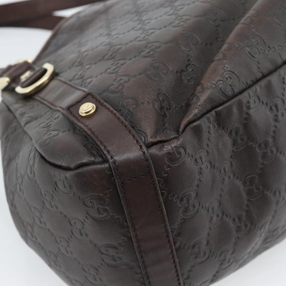 GUCCI GG Canvas Guccissima Abbey Tragetasche Leder Braun Gold 239735 Auth 183789