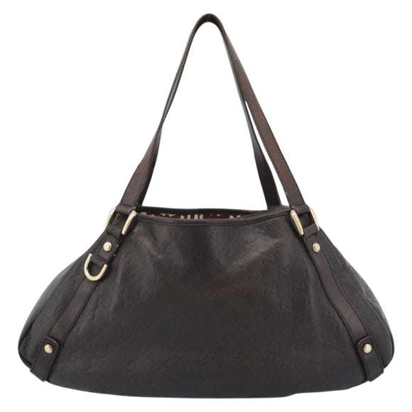 GUCCI GG Canvas Guccissima Abbey Tragetasche Leder Braun Gold 239735 Auth 183789