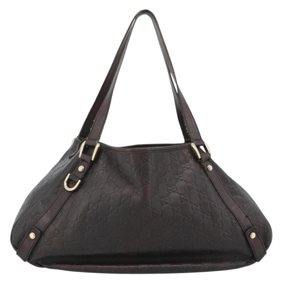 GUCCI GG Canvas Guccissima Abbey Tragetasche Leder Braun Gold 239735 Auth 183789
