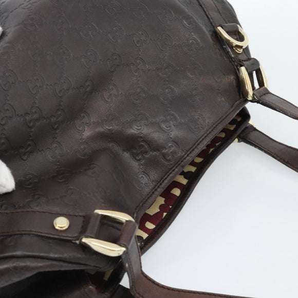 GUCCI GG Canvas Guccissima Abbey Tragetasche Leder Braun Gold 239735 Auth 183789