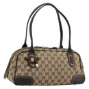 GUCCI GG Canvas Princey Web Sherry Line Bag Beige Gold 161720 Auth 183790A-1