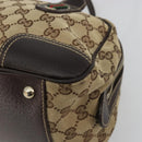 GUCCI GG Canvas Princey Web Sherry Line Bag Beige Gold 161720 Auth 183790A-10