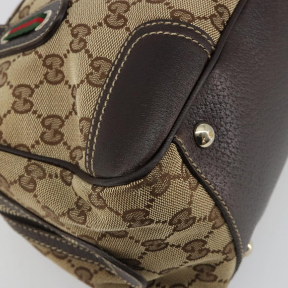 GUCCI GG Canvas Princey Web Sherry Line Bag Beige Gold 161720 Auth 183790A