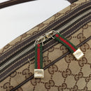 GUCCI GG Canvas Princey Web Sherry Line Bag Beige Gold 161720 Auth 183790A-15