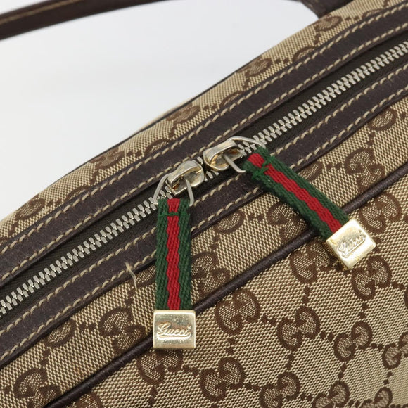GUCCI GG Canvas Princey Web Sherry Line Bag Beige Gold 161720 Auth 183790A